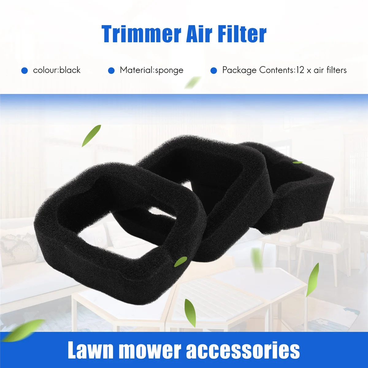 12pçs kit de filtro de ar para aparador de cordas, peças de reposição para motor de aparador kawasaki th23d th26d th23 th26 tj27 para 11010-2530