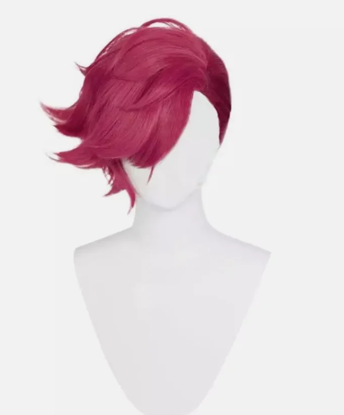 Anime Arcane Vi Rose Red Cosplay Wigs Women Short Straight Synthetic Hair