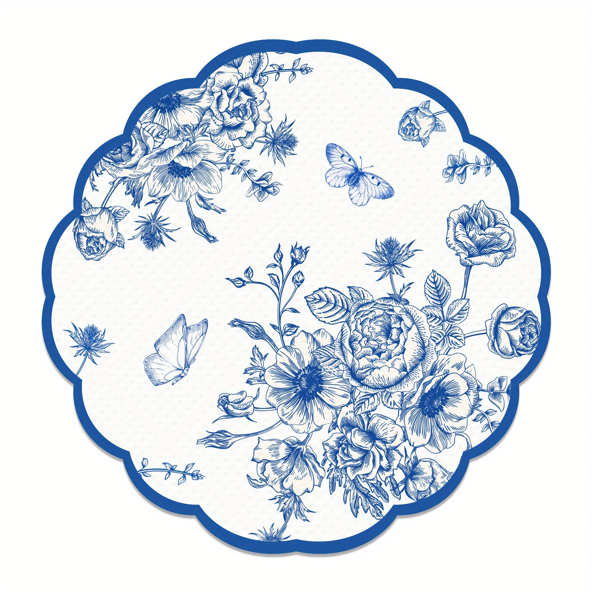 Vintage blaue Blumen Papierservietten Hochzeit Einweggeschirr Servietten Taschentücher Baby Geburtstag Party Abendessen Tischdekoration – Detail 10