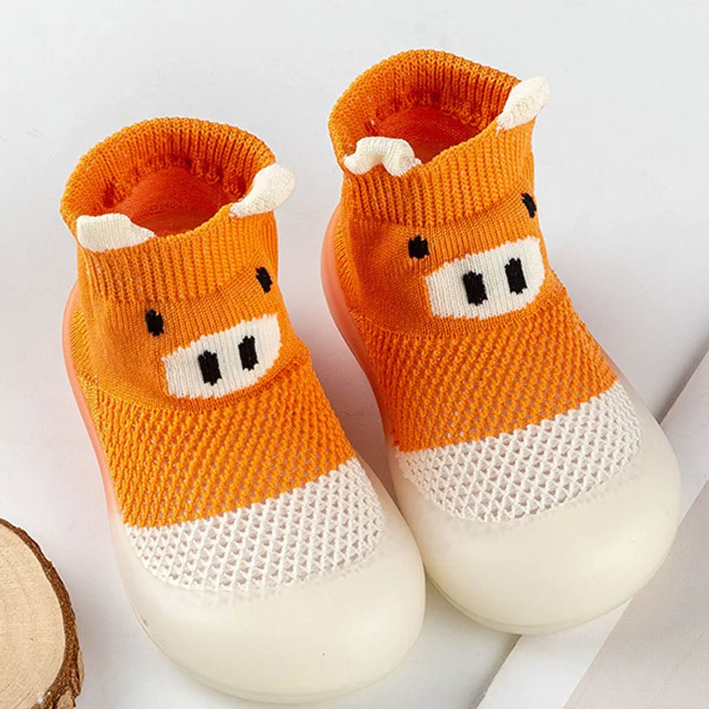 Baby Boys Girls Sock Shoes Non-Slip Floor Socks Kids Infant Summer Cartoon Mesh Breathable Firstwalkers With Rubber Sole CSH1354