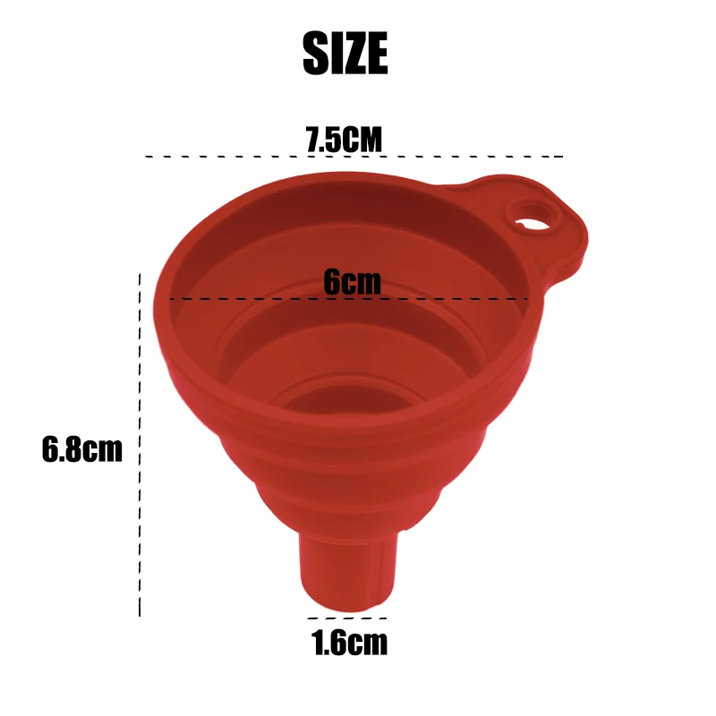 Car Auto Engine Funnel Gasoline Oil Fuel Petrol Diesel Liquid Washer Fluid Change Fill Transfer Universal Collapsible Silicone image 3
