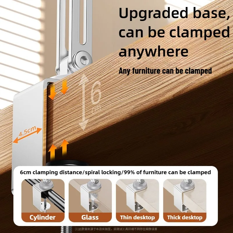 Magnetic Tablet Stand Holder for Desk, Adjustable Tablet Stand with Clamp Mount, 360° Rotation Aluminum Tablet Stand Compatible