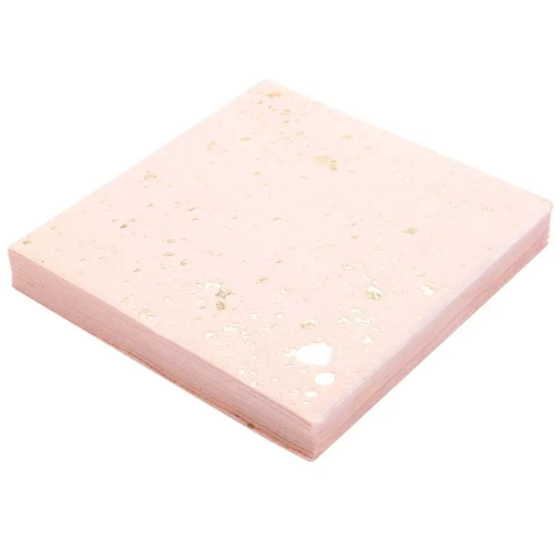 120X Gold Blocking Pink Marble Texture Disposable Tableware Set Paper Napkins Tableware Supplies Disposable Paper Towels
