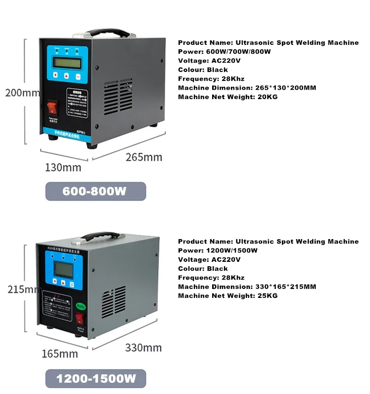 Small Portable Ultrasonic Spot Welder With Netted Weld Surface Ultrasonic Plastic Machine