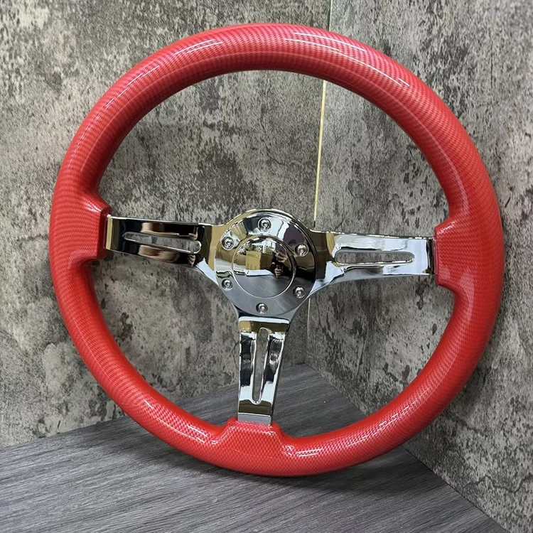 

Customization High Quality Customizable Solid Wood Steering Wheel 350mm Factory Price Racing Steer Wheel