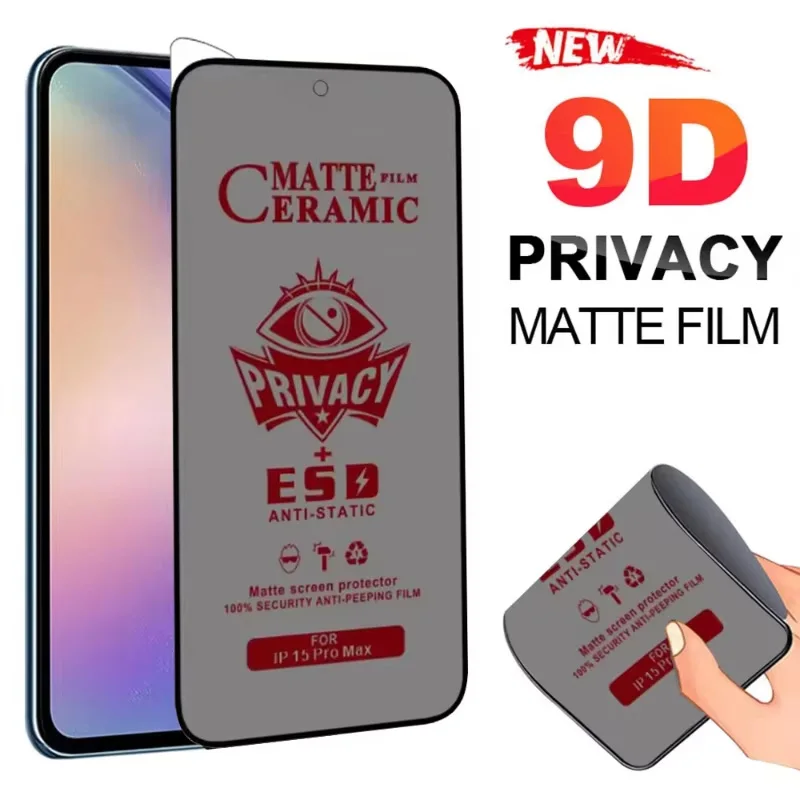 Matte Anti-Spy Ceramic Protective Film For Samsung S24 Ultra S21 S20 S23 FE S22 Plus Privacy Screen Protector Samsung A71 A73 5G