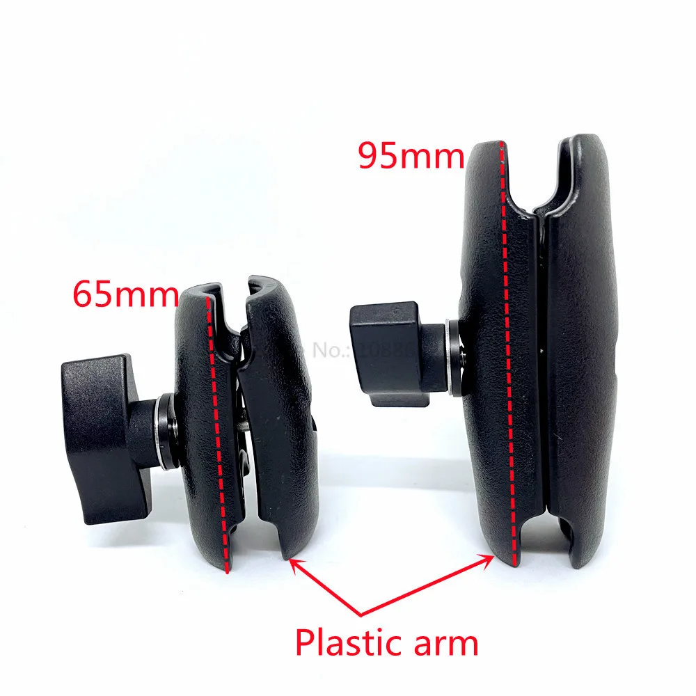 65mm or 95mm 1 inch Ball Mount Double Socket Arm for Gopro Mount Motorcycle Handlebar Mount Holder Extension Arm Ball Mount