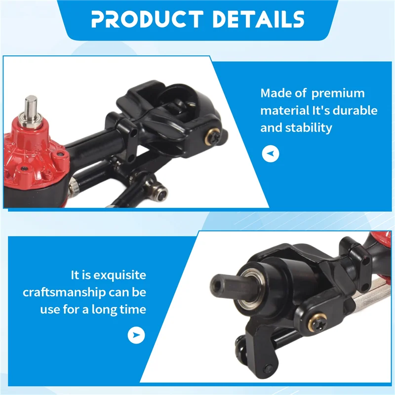 ABUM-Asse anteriore e posteriore in metallo per WPL C14 C24 C34 C44 B14 B24 1/16 RC Auto Aggiornamenti Parti Accessori