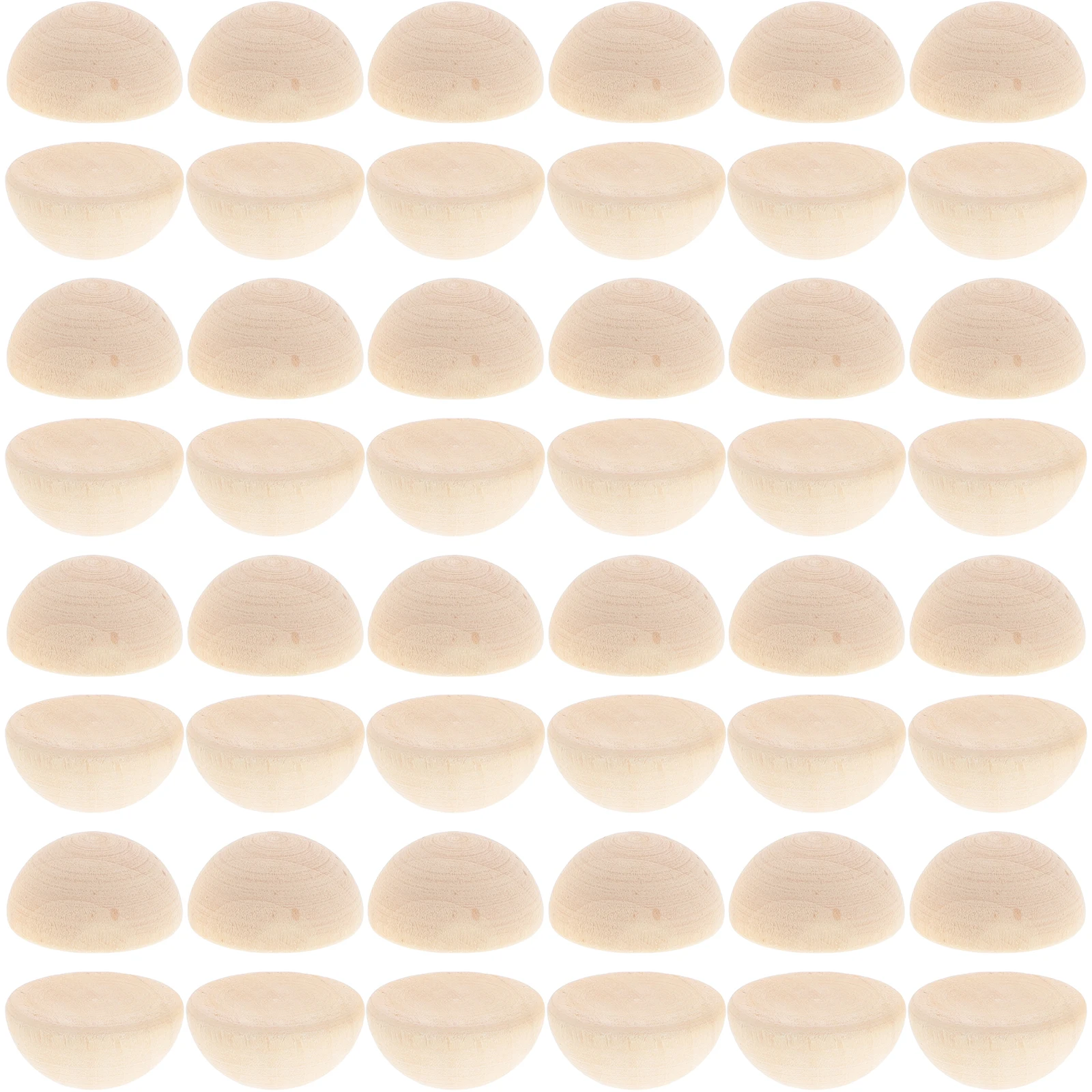 

100Pcs Half Round Wood Beads Unfinished Natural DIY Craft Supplies Smooth Surface for Jewelry Home Decor Projects