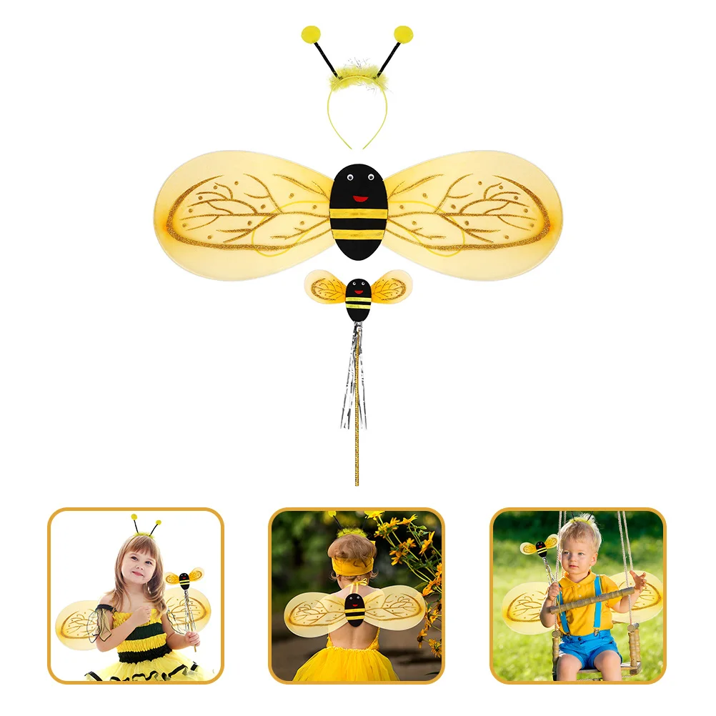 

2 set 2 Sets Bee Props Costume Plastic Safe Performance Clothes Suit Cosplay Headband Party Supplies Birthday