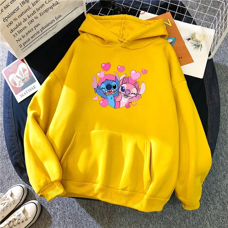 Pink Balloon Stitch Winter Loose Men and Women Couples Students Fashion Hooded Long-sleeved Hooded Sweater