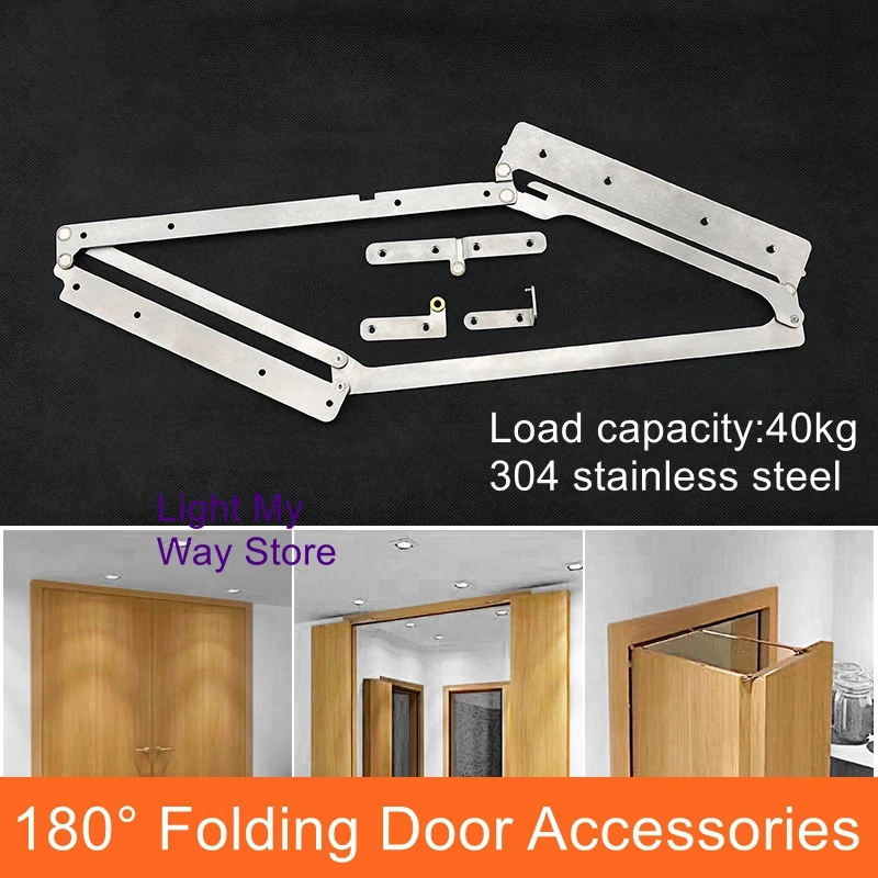 

304 stainless steel folding door accessories sliding invisible door hinges 180 degrees bifold door hardware connectors