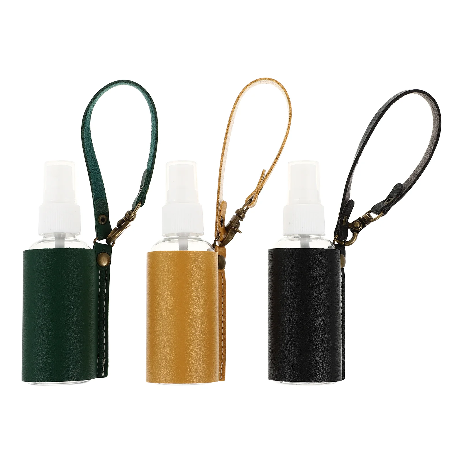 

3 Sets Empty Fine Mist Spray Bottles Case Perfume Container Keychain Design Cover Containers