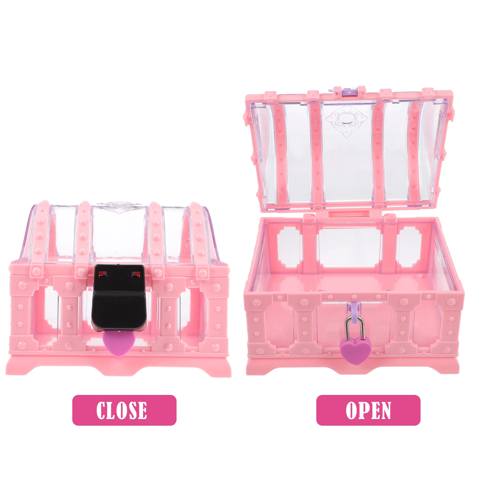 

1 Set Crystal Lockable Jewelry Storage Box Abs Accessories Organizer Desktop Sundries Case Girls Portable Box Kids