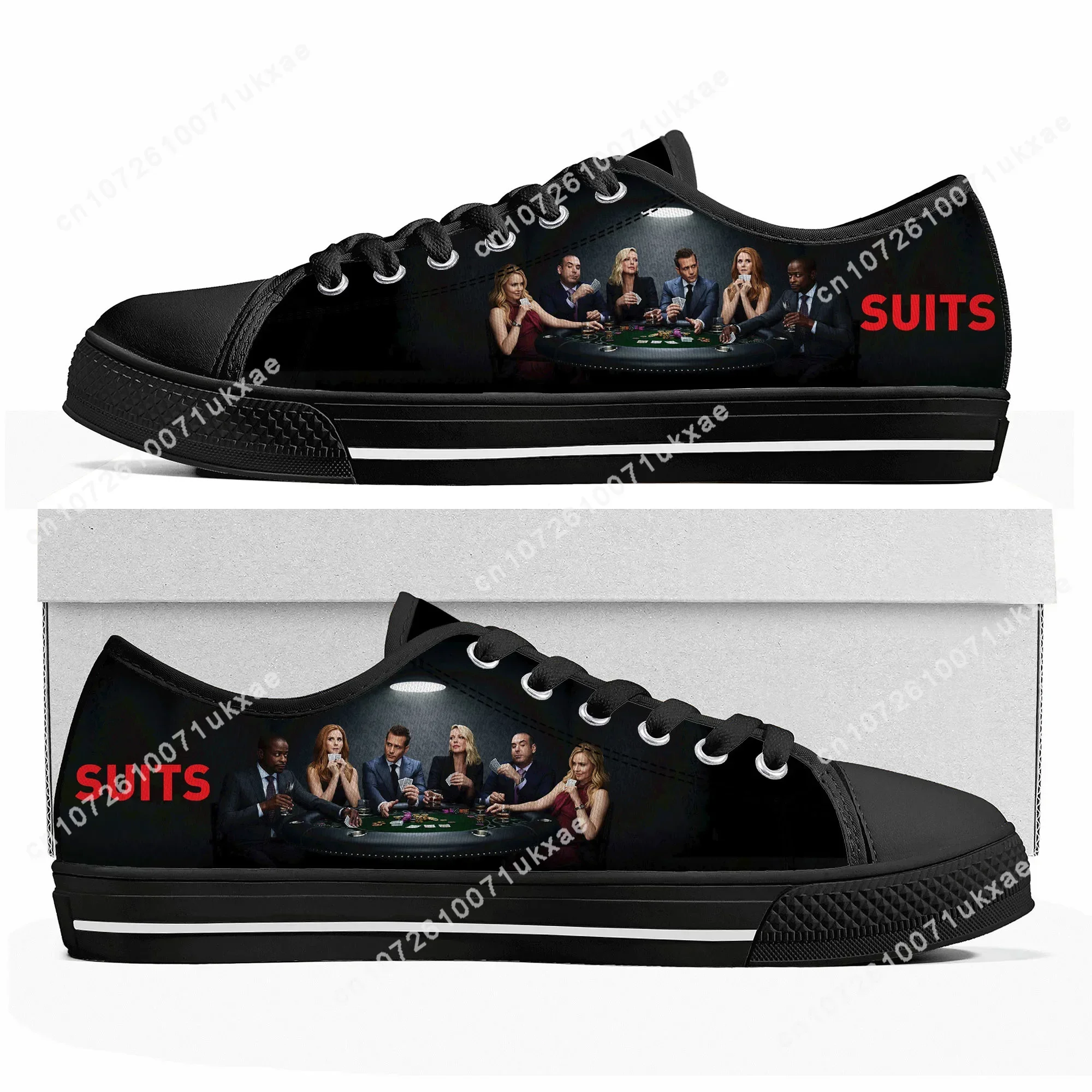 Suits TV series Low Top Sneakers Mens Womens Teenager High Quality Gabriel Macht Canvas Sneaker couple Casual Shoes Custom Shoe