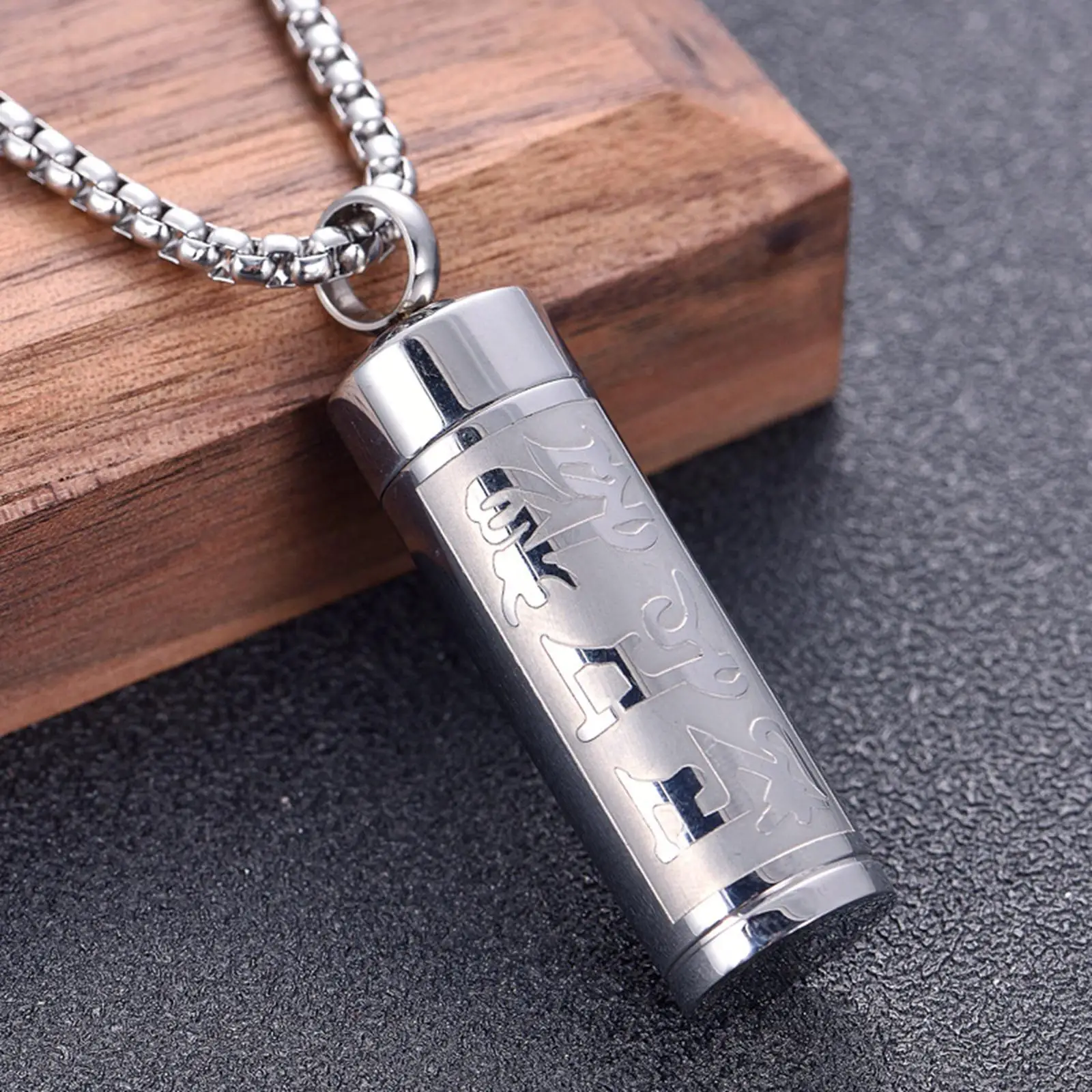 Hanging Urn Pendant Men Women Cylinder Ash Holder Locket Stylish for Funeral