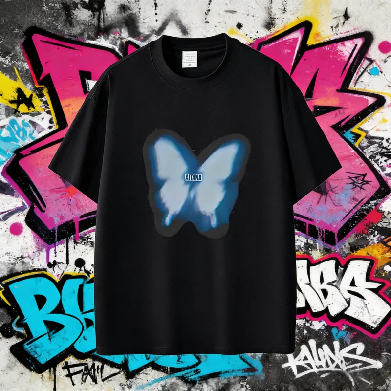 2025 الصيف فراشة Aitana الذكور تي شيرت الشاطئ خمر موضة تي شيرت محب للرجال النساء 100% القطن الخالص تي شيرت مطبوع #1