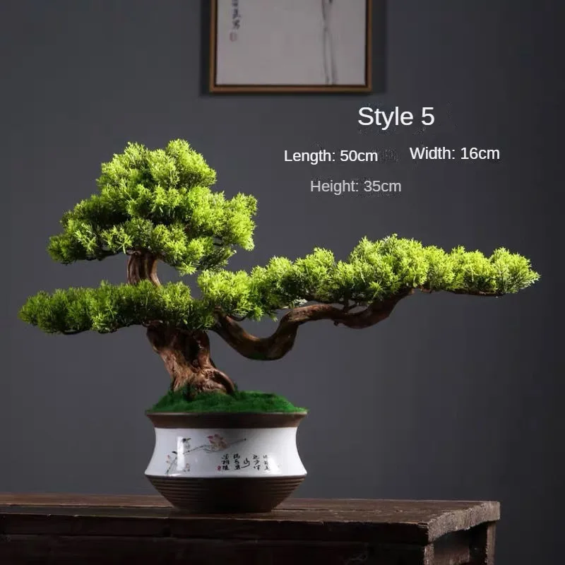 Simulatie Welkom Pine Bonsai Ornamenten Woonkamer Groen Planten Bureau Landschap Boom Vier Seizoenen Desktop Landschapsarchitectuur