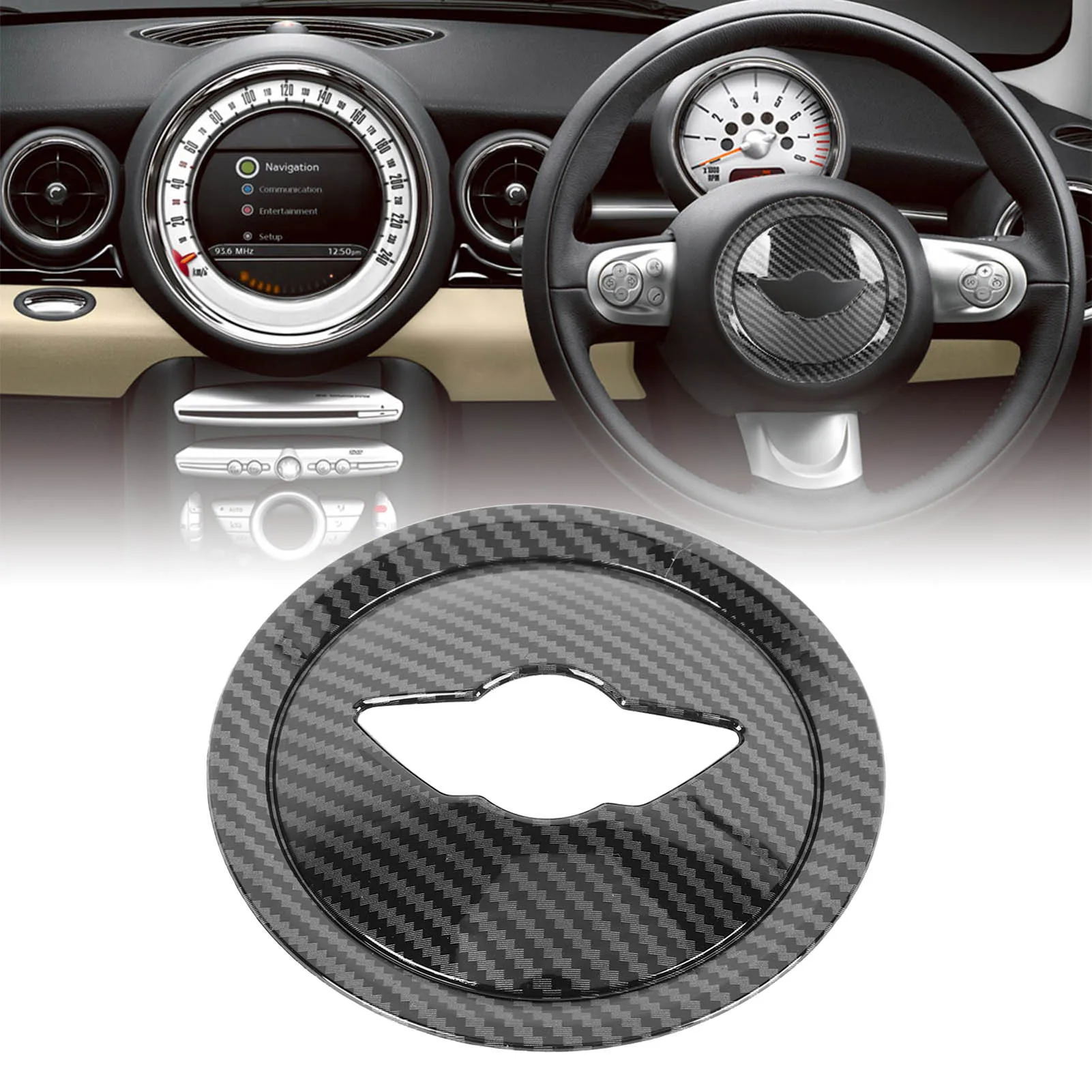 

Steering Wheel Center Cover Trim Decorative Sticker Decal Car Inner Accessories For Mini Cooper R54 2007-2013 R55 2006-2013