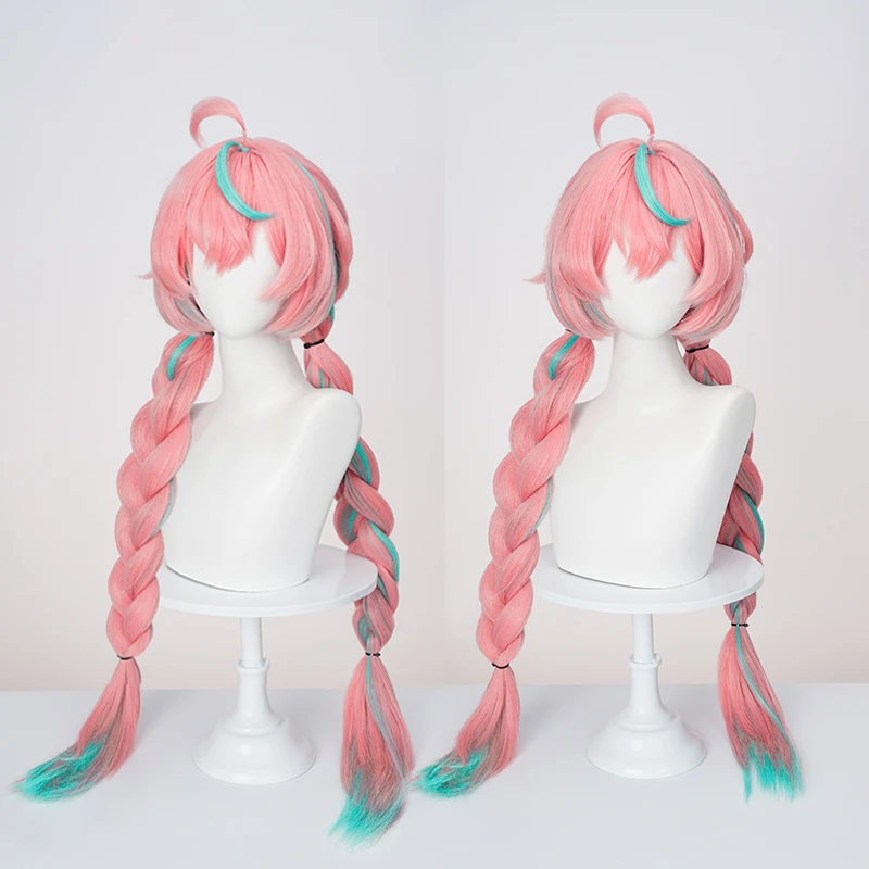 Genshin Impact Varesa Cosplay Perücke Rosa Blau Doppel Pferdeschwanz Natlan Collective of Plenty Halloween Party für Frauen Karneval Requisiten