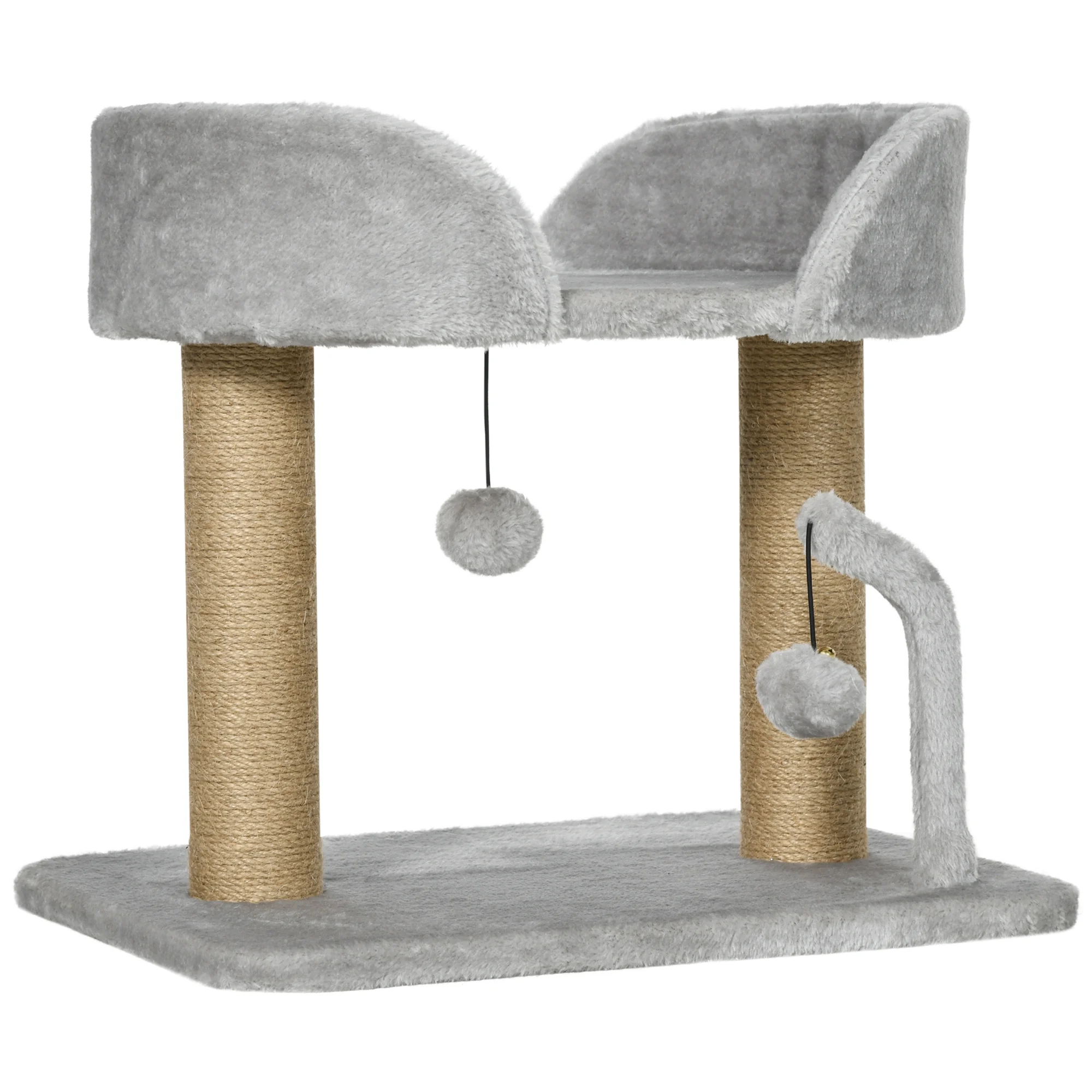 PawHut tree scraper for small cats height 42 cm 48x38x42 cm light gray