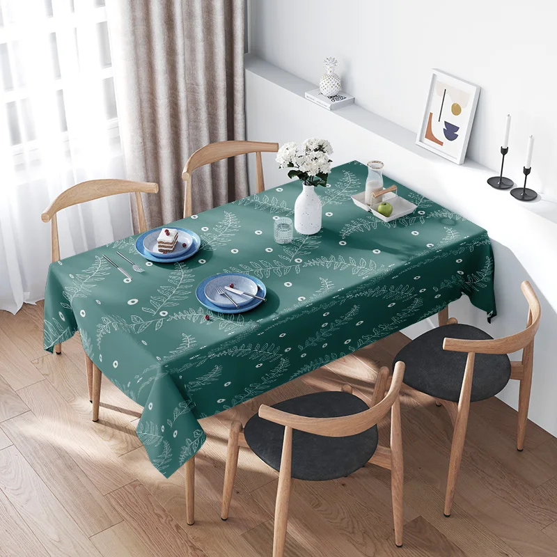 

Green Floral Printed Tablecloth Dining Decoration Rectangular Home Decor