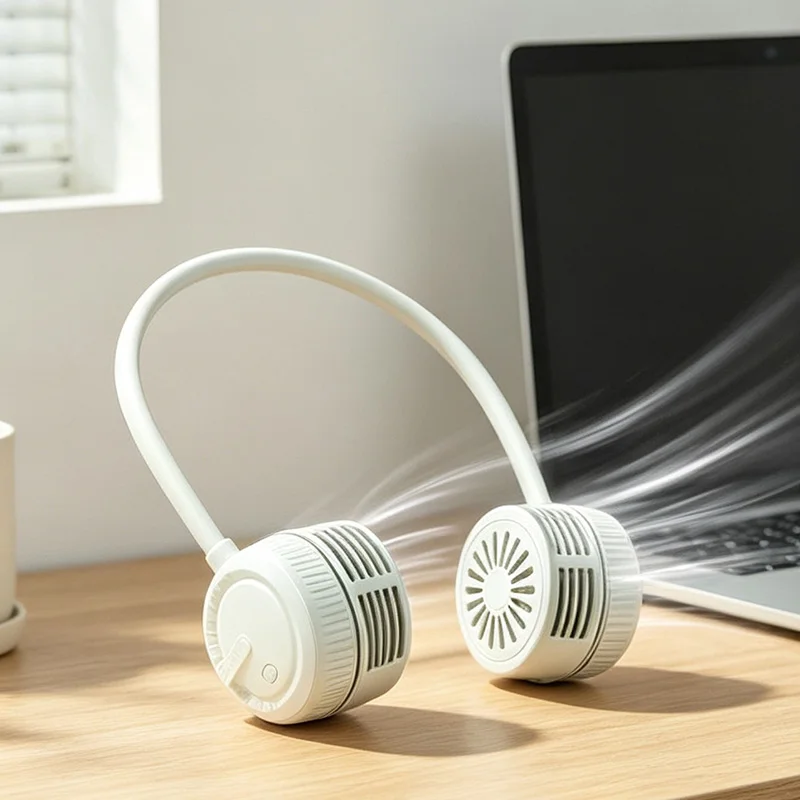 New model lazy neck fan - convenient for charging, practical, wearable, sports fan, suitable for outdoor portable fans