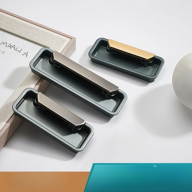 

Modern Minimalist Black Cabinet Handle Invisible Push Hardware Furniture Pulls