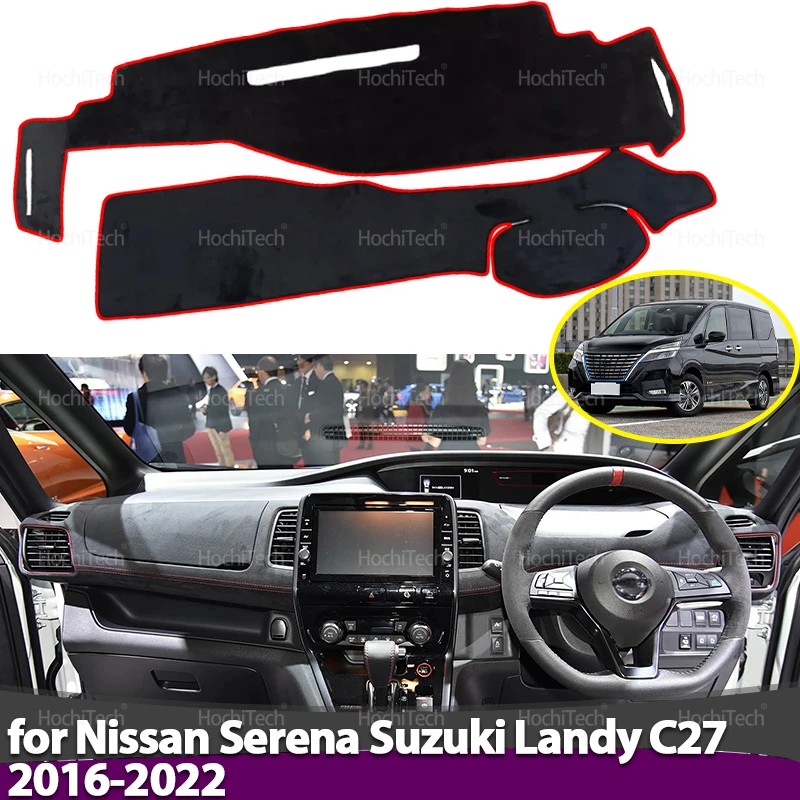 Dashboard Sun Shade Cover Mat Pad Anti-UV Non-Slip Carpet for Nissan Serena Suzuki Landy C27 5th 2016-2022 2024-Present