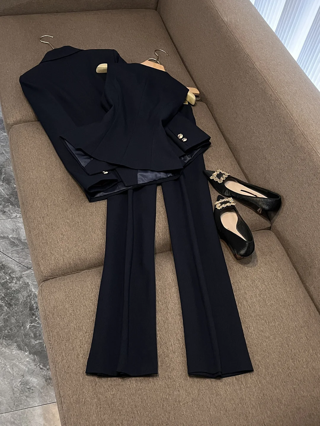 Conjunto de traje para mujer, ropa de trabajo profesional Ele de gama alta, traje Formal, fabricante chino X38, otoño e invierno, 2025