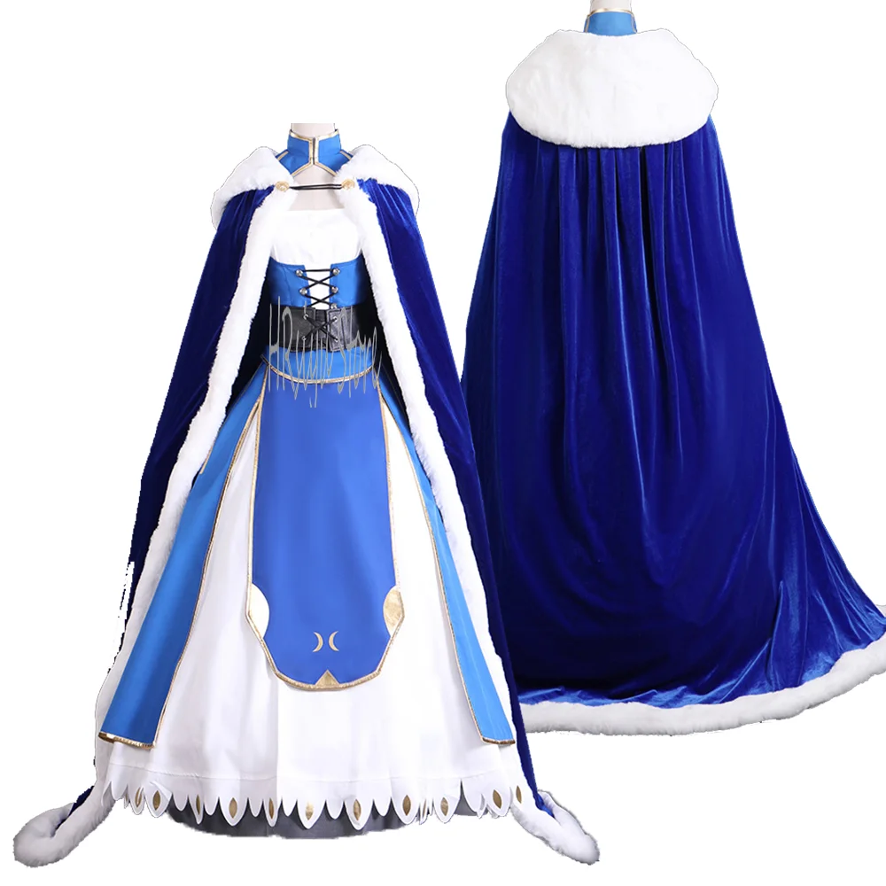 여성용 코스프레 아르토리아 펜드라곤 세이버 의상 빈티지 섹시한 긴 소매 드레스 정장(망토 포함)(맞춤형)