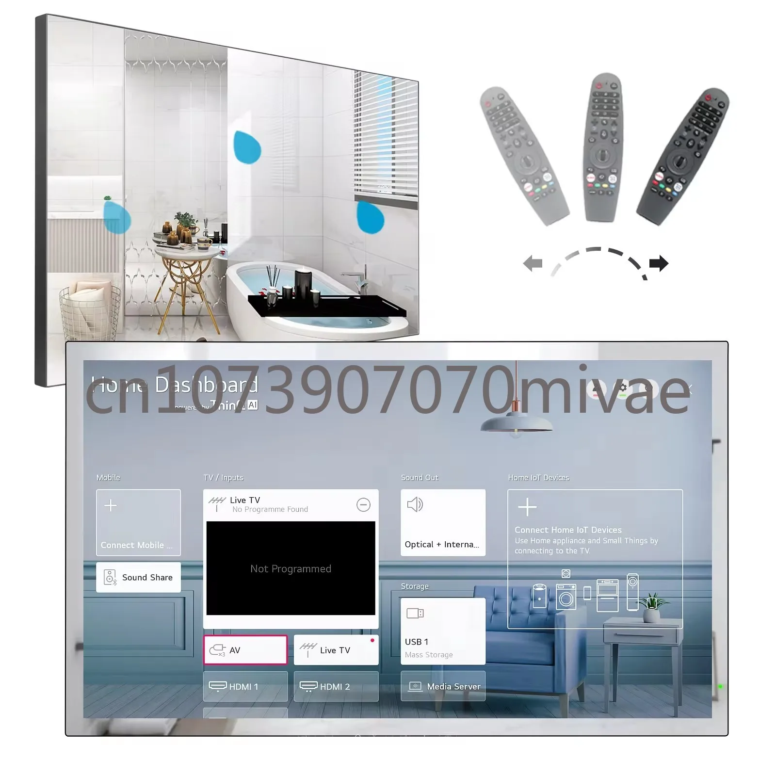 

2024New 27" Magic Smart Mirror WebOS Television Waterproof Integrated WiFi Voice Control Smart Bathroom TV