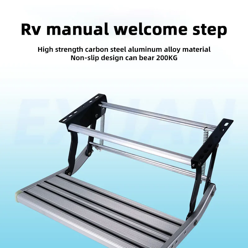 Electric Motorhome RV Steps Camper Aluminum Alloy Camping Modified Pedal Non-slip Monolayer Caravan Motorhom Foldiing Foot Pedal