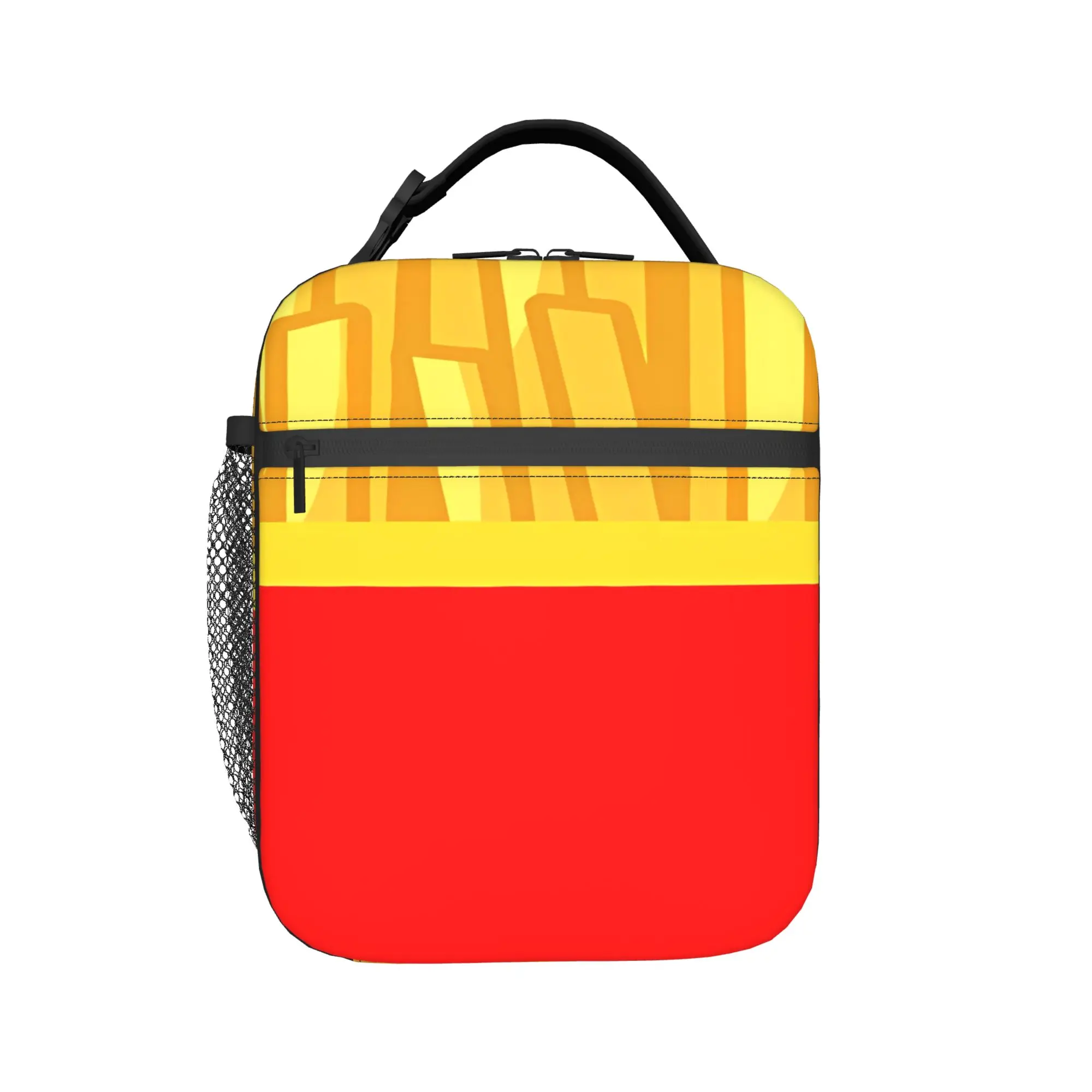 Yellow And Red Fries Minimalist Art Lunch Bag For Men  Travel Custom Lunch Box Aesthetic Waterproof Thermal Lunch Bags