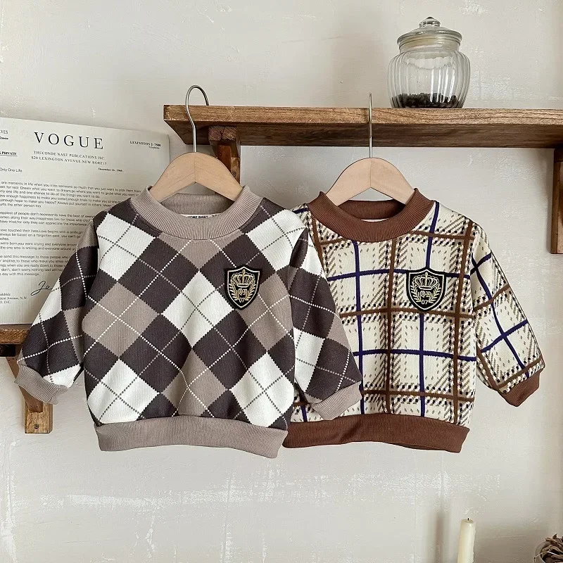 Herbst-Winter Kinder Fleece-Strickpullover Warme Freizeitpullover für Kinder Baby Jungen Mädchen Gefüttertes Unterhemd Neugeborenen-Strickwaren – Detail 5