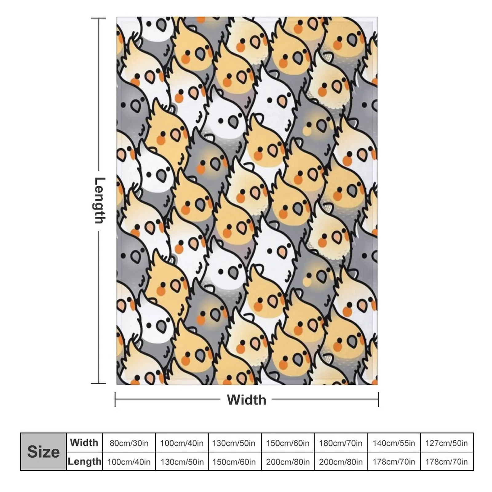 Chubby Cockatiel Party Throw Blanket Cute Plaid Hair Blankets