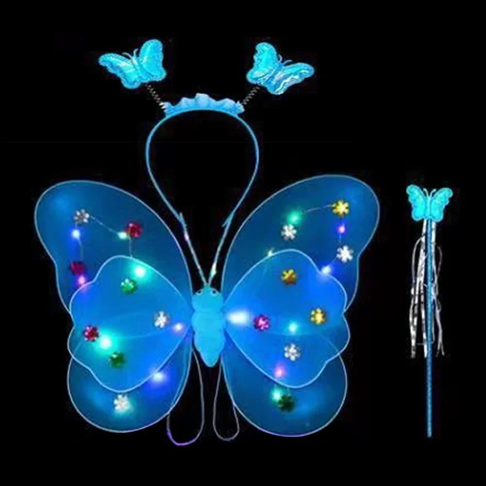 Aile de papillon lumineuse, légère et mobile avec lumières LED et musique pour costume de chien Aile de papillon lumineuse, légère et mobile avec lumières LED et musique pour costume de chien