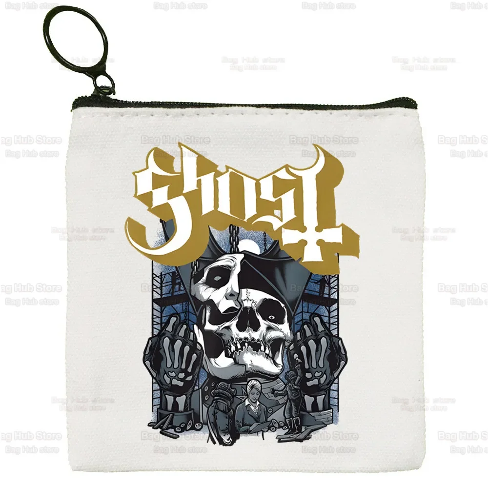 Ghost Band Small Square Bag Coin Purse Storage Ghost B.C Small Bag Card Bag Key Bag Coin Clutch Bag Zipper Key Bag