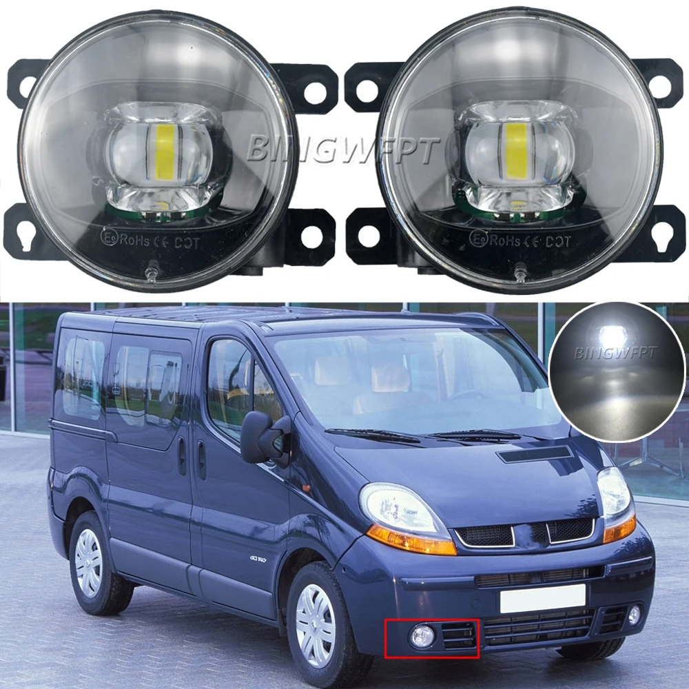 Car Styling LED Bulb H11 Fog Light DRL 12V For Renault Trafic 2.5L L4 Diesel Turbocharged 2003 2004 2005 2006