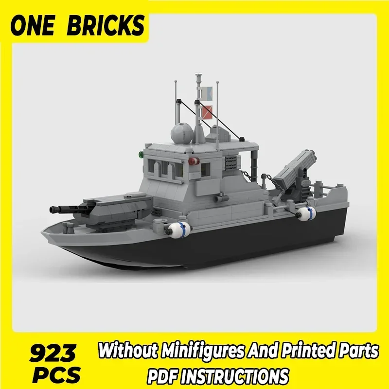 Moc Building Blocks Military Model Coastal Protection Ship Technical Bricks DIY Assembly Famous Toys For Childr Holiday Gifts