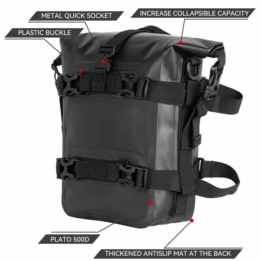 Universal Motorcycle Tool Bags Motorbike Crash Bar Bag Adventure Waterproof Moto Side Backpack Saddlebag