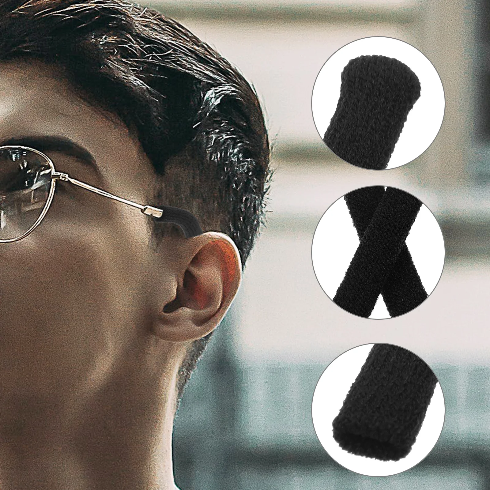 

10Pcs Non-Skid Eyeglass Ear Cushions Flexible Anti-Slip Glasses Ear Grips Lightweight Eyewear Retainer for Running Hiking