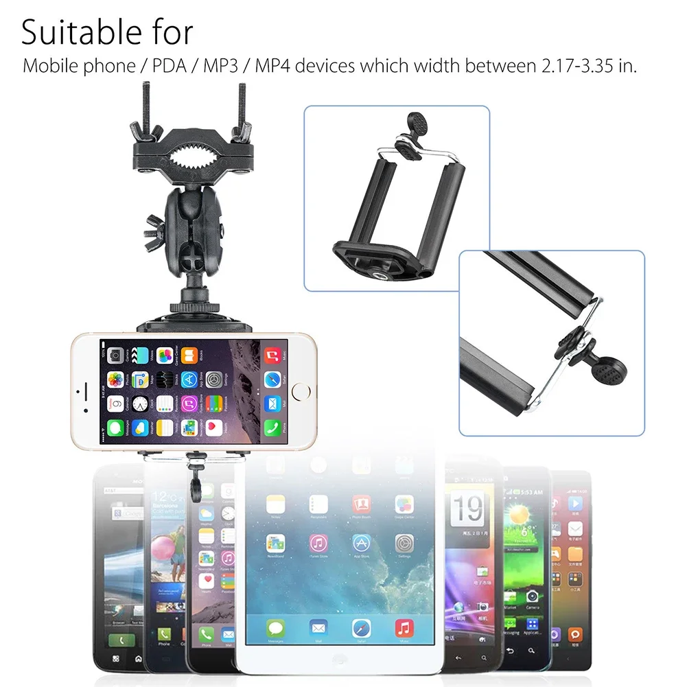 55-80mm Car Rear Mirror Holder Clip For Cell Phone GPS Stander for Cell Phone GPS Stand 360-degree Accessories