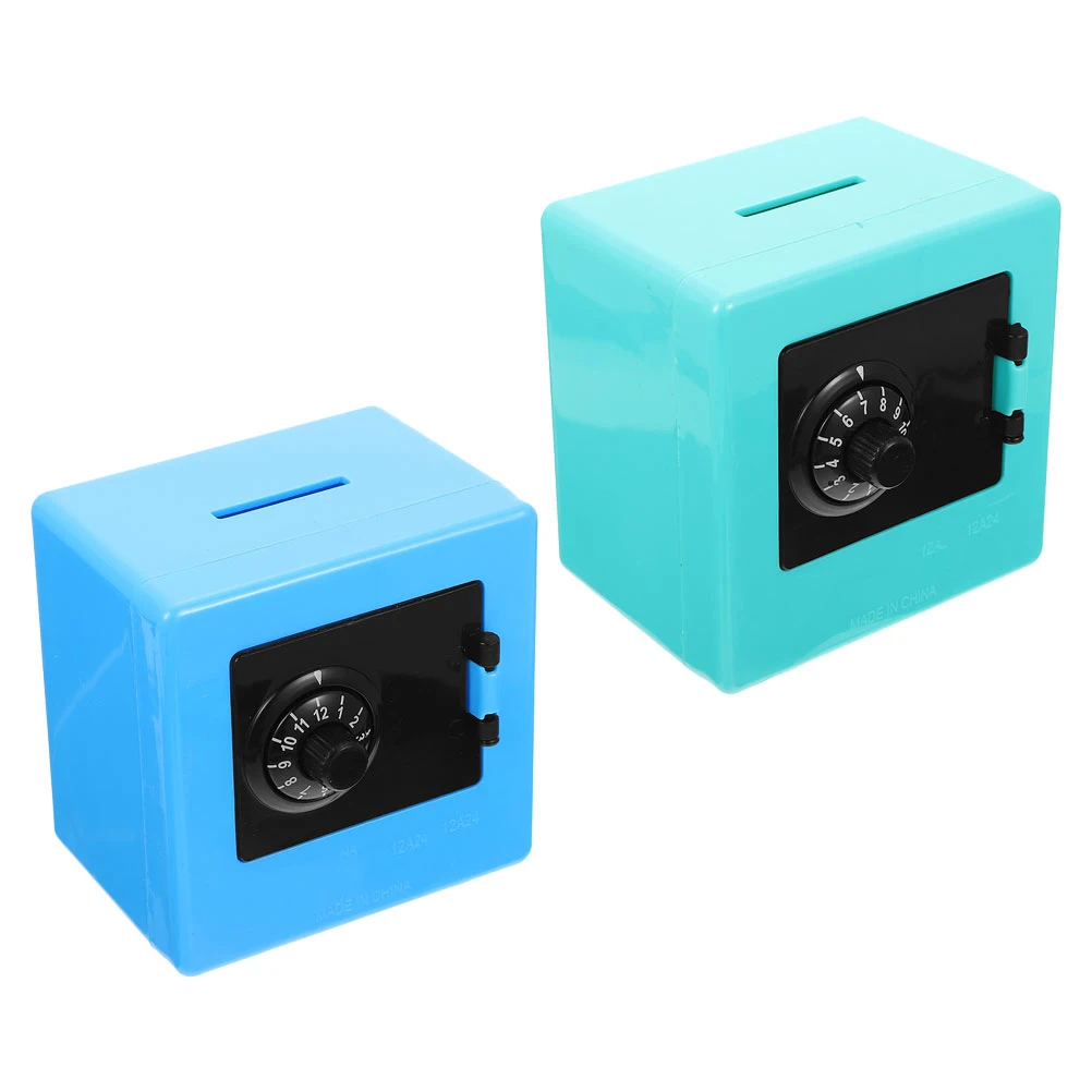 2pcs Kids Mini Safe Box Password Lock Coin Storage Jar Savings Bank For Children Boys Girls Party Favors Money Box With