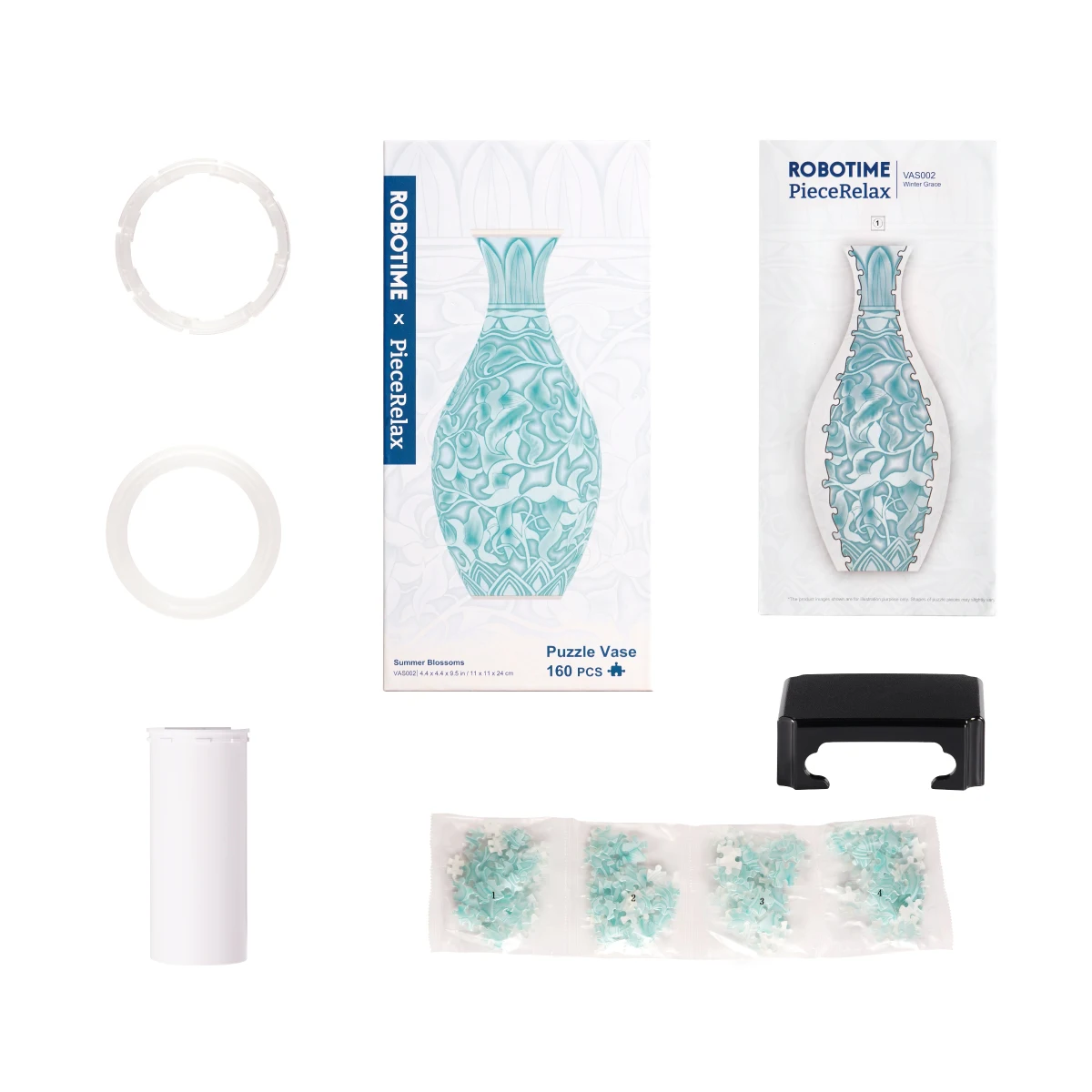 ROBOTIME 3Dパズルフラワーベース 組み立て式 スナップ式 花瓶 接着剤不要 ホームデコレーション ユニークなクリスマスプレゼント クラフトキット ティーンエイジャー 大人向け