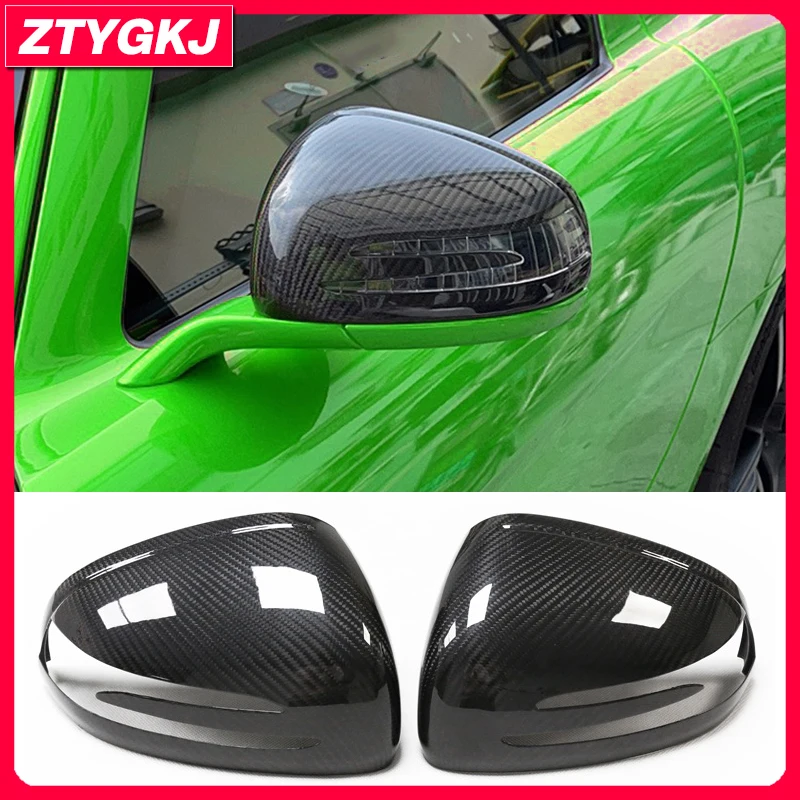 

2 PCS Paste Type Dry Carbon Fiber Material Rear Mirror Covers For Mercedes Benz R172 SLK R197 SLC R231 SL AMG GT Tuning