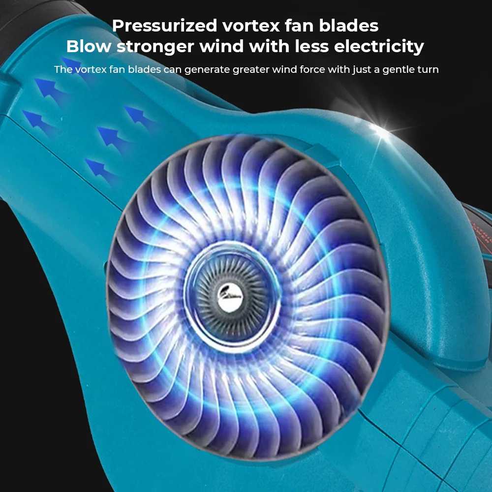 2000 واط منفاخ الهواء اللاسلكي 18000 دورة في الدقيقة عالية السرعة منفاخ أوراق الشجر الأوراق المتساقطة الغبار الثلوج تنظيف أداة ل ماكيتا 18 فولت بطارية دبوس
