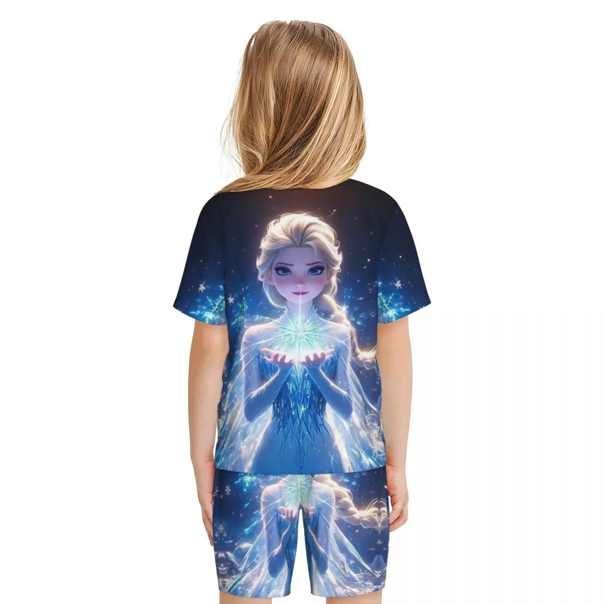 boy's girl's Pajamas Set Disney Frozen Elsa Down Tops and Shorts Pajama 2 Piece Pyjama Nightwear Loungewear image 3