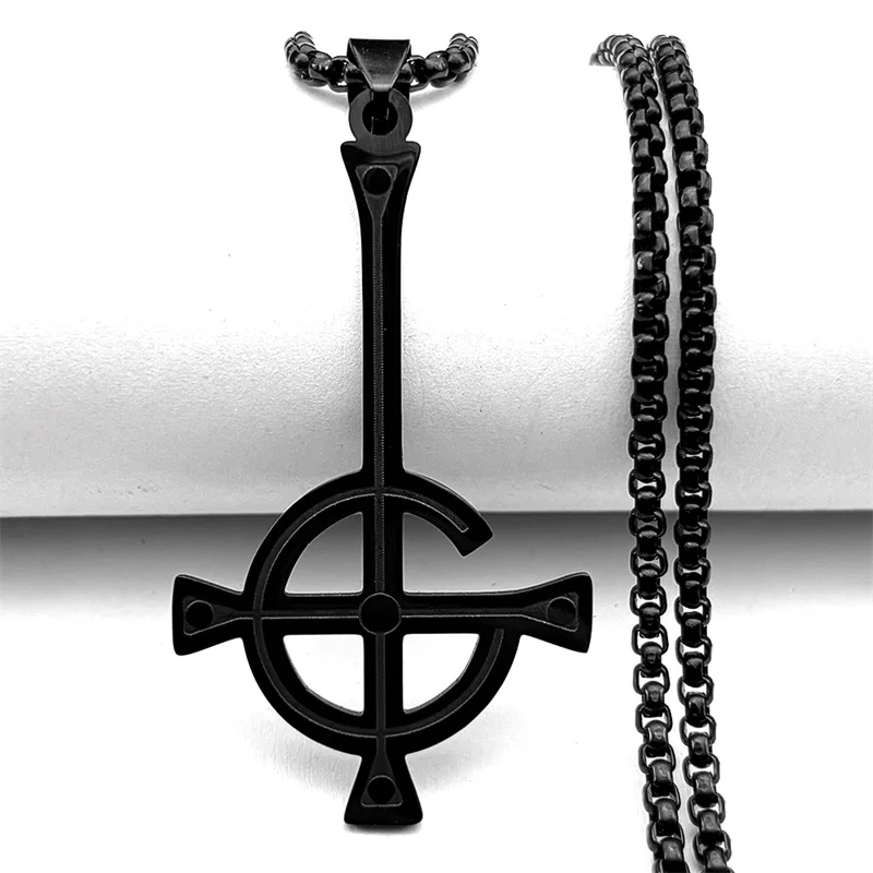 

Ghost Nameless Band BC Pendant Necklace for Women Men Stainless Steel Ghoul Cross Chain Musical Band Mask Necklaces Jewelry