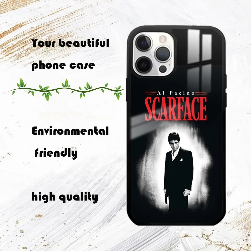 Scarface T-Tony Montana Phone Case For iPhone 16 15 14 13 12 11 Pro Max Plus Mini PC Fashion High Quality mirror phone case